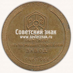 Настольная медаль «Рижский электромашиностроительный задов. В честь 20-летия»