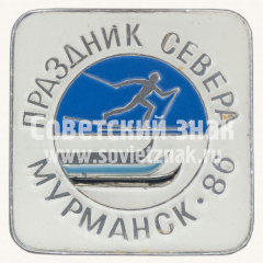 Знак «Мурманск. 1986. Лыжные гонки. 52 праздник севера»