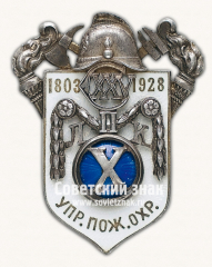 Знак «125 лет ЛПК (Ленинградская пожарная команда). 10 лет управление пожарной охране»
